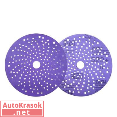 Шлифовальный круг Hookit Purple+ 3М 737U Cubitron II, D=150 мм с мультипылеотводом, (упак 50шт), P50, 51429CN, 3M