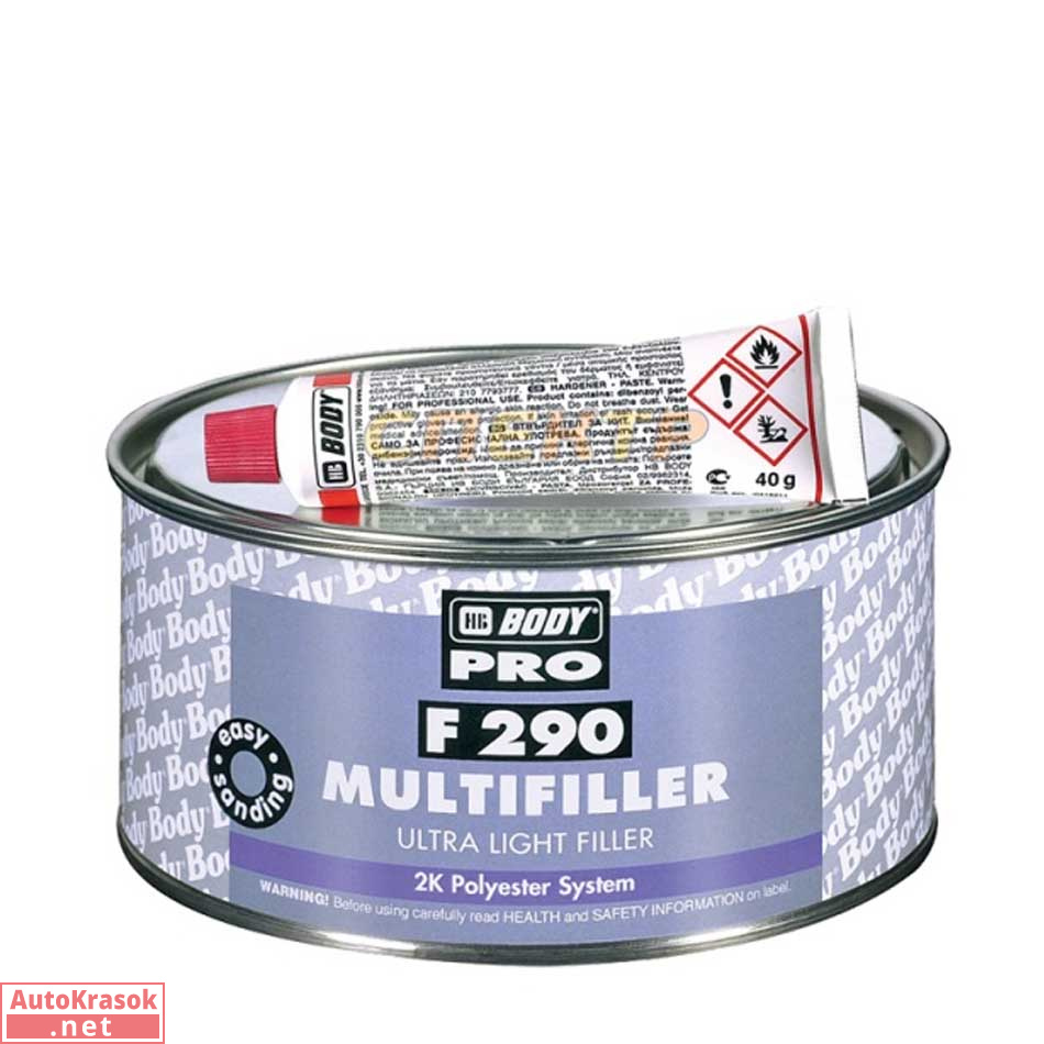 Шпатлевка облегченная F290 MULTIFILLER, бежевая, 1,5 л, Body HB