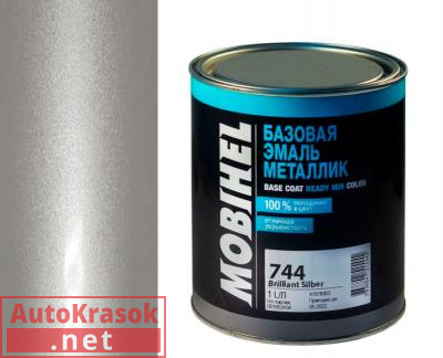 Краска 744 Brilliant Silber MERCEDES, Автоэмаль Мобихел металлик, 1 л, 47086902 MOBIHEL