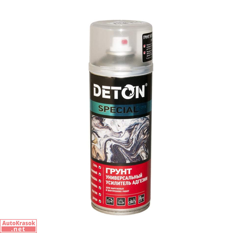 Грунт-усилитель адгезии, универсальный, прозрачный (аэрозоль), 520 мл, DTN-A07346, DETON