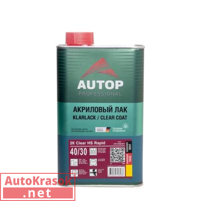 Лак акриловый Clear HS Rapid Antiscratcht 40/30, быстрый (1,5 часа), 1 л, ATP-CR40/30-1, Autop