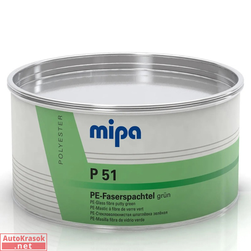 Шпатлевка стекловолокнистая P51 Faser, зеленая, 1,8 кг, 292020000, Mipa