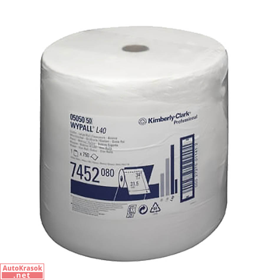 Бумажные полотенца, "WYPALL L40" белые, размер 34*31,5см*750 шт, KIMBERLY-CLARK