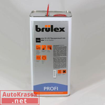 Лак 2K HS Прозрачный Profi, 5 л, 30000504, BRULEX