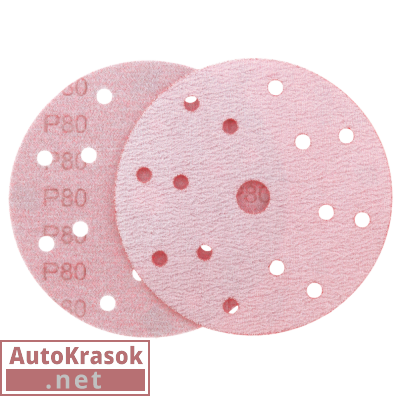 Шлифовальный круг IFILM Red ISISTEM, D=150 мм, 15 отверстий, P80, IS-IF-Red-D150-15H-P80, ISISTEM