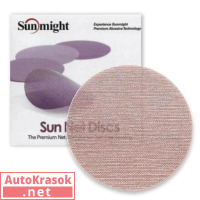 Шлифовальный круг SUN NET X313T 150мм на липучке, сетка P80, 82206, SUNMIGHT