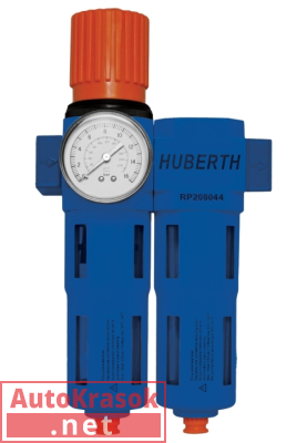 Фильтр 2-х ступенчатый, с редуктором и манометром, (5 мкм + 40 мкм), 2500 л/мин, 16 бар, 1/2", RP208044, Huberth