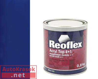 Краска акриловая эмаль 4+1 синяя полночь 447, 0,8 кг,  REOFLEX