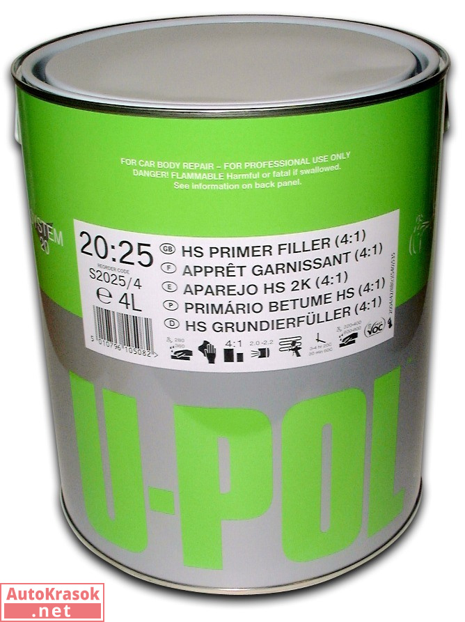 S2025 UHS Грунт наполнитель 4:1 серый 3л., S2025/3T, U-POL