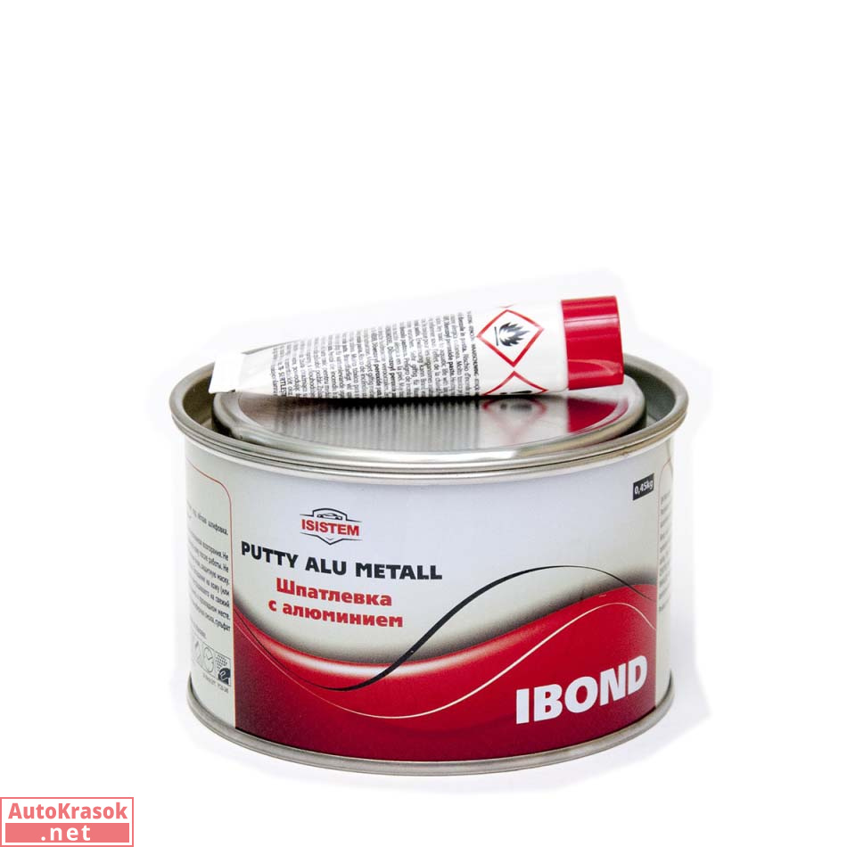 Шпатлевка с алюминием ALU IBOND, серая, 0,45 кг, ISISTEM