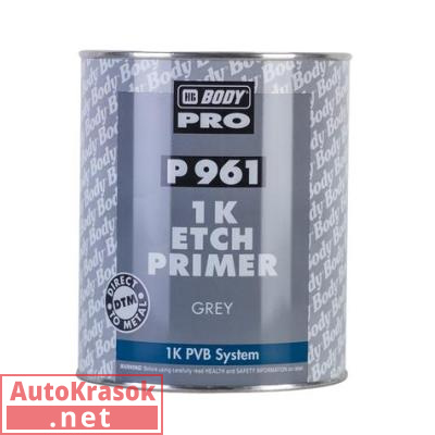 1K Primer грунт 961 ETCH, серый, 1л 9610700001, Body HB