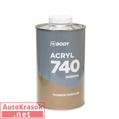 Разбавитель Acryl Normal 740 для акриловых материалов, 1 л, 7400000001, Body HB
