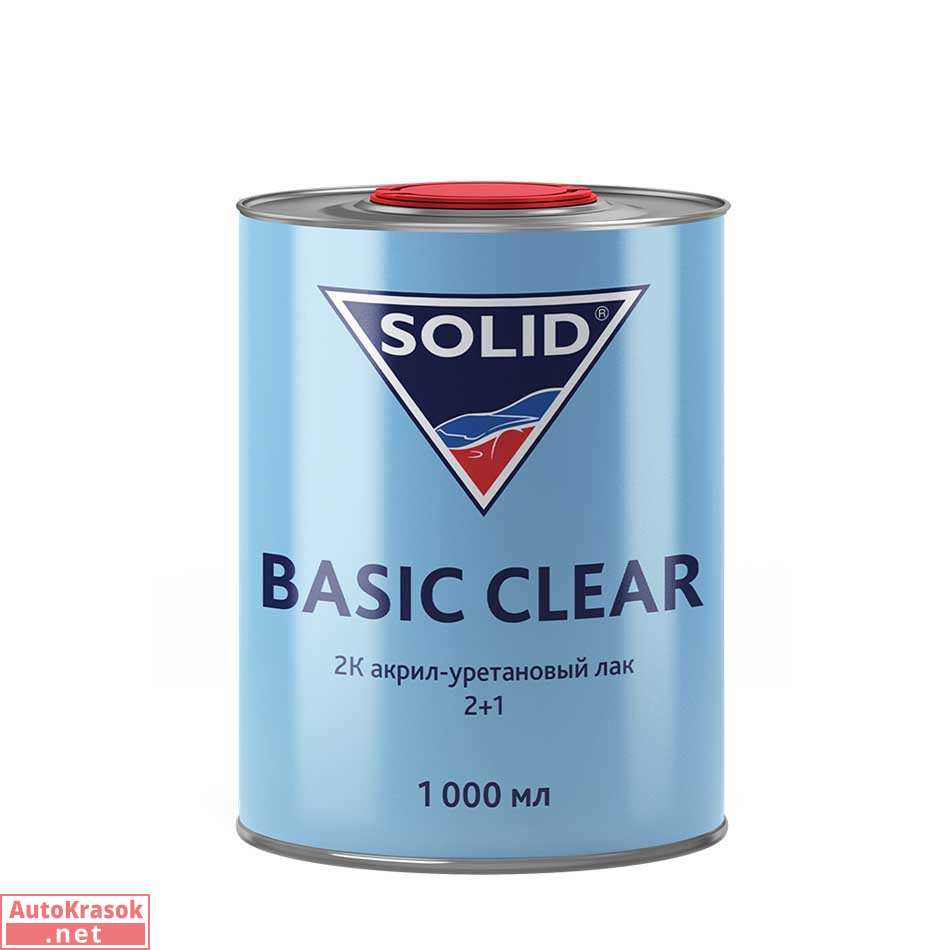 Лак акрил-уретановый SOLID BASIC CLEAR MS, 1 л (отв. отдельно), SOLID