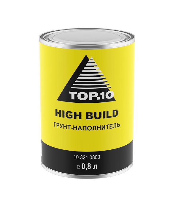 Грунт-наполнитель HIGH-BUILD 0,8л, сетло-серый, TOP.10 Грунт-наполнитель HIGH-BUILD 0,8л, сетло-серый, TOP.10