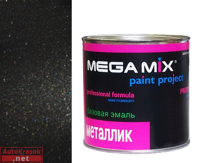 651 черный рюфель (ППГ) эмаль металлик, 880 мл, , MegaMix