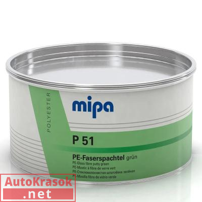 Шпатлевка стекловолокнистая P51 Faser, зеленая, 1,8 кг, 292020000, Mipa