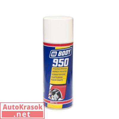 Антигравий каучуковый 950 White, белый, аэрозоль 0,4 л, 5100100000, Body HB