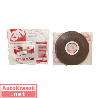 Пеноакриловая двусторонняя клеящая лента NEW, 9 мм*5 м, толщина 0,8 мм, , 3M
