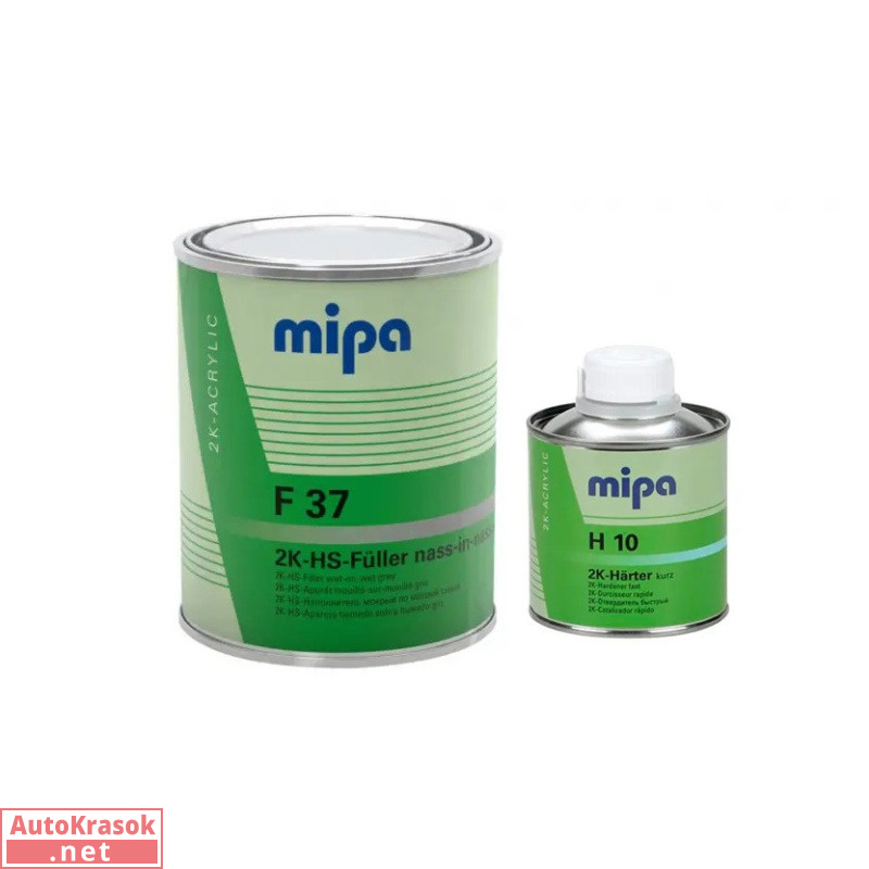 Грунт "мокрый по мокрому" F37 2К 4+1 HS-Fuller серый, с отвердителем H10, MIPA, (комплект) уп.1+0,25, 229510000+23783, Mipa