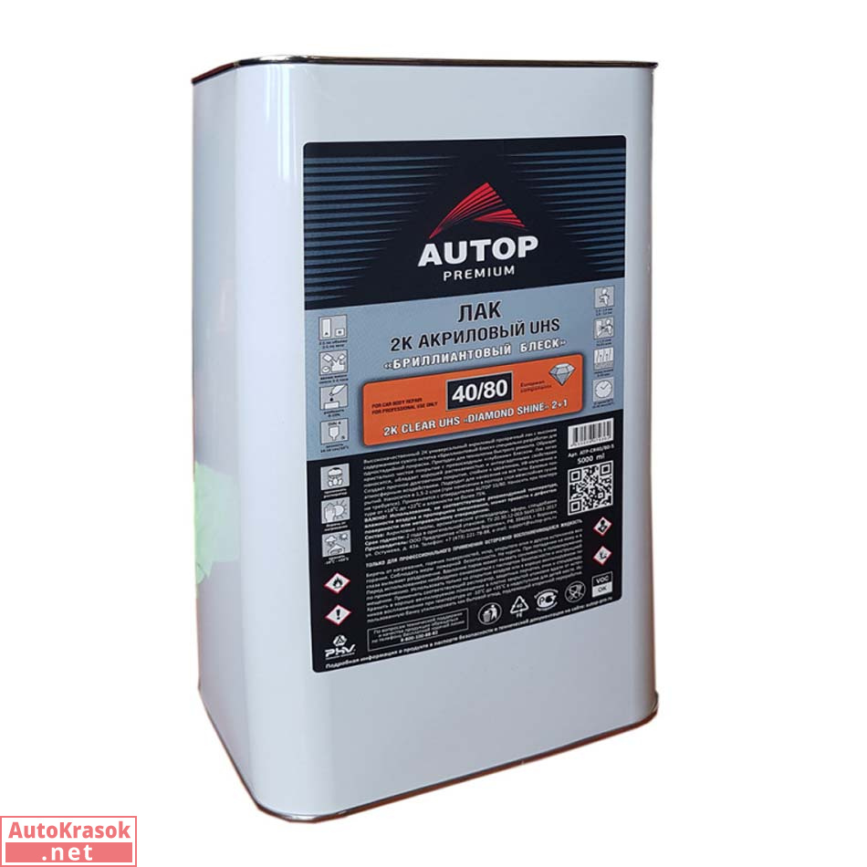 Лак акриловый 2K Clear UHS 'Premium' 40/80 "Бриллиантовый блеск", 5 л, Autop Лак акриловый 2K Clear UHS 'Premium' 40/80 "Бриллиантовый блеск", 5 л, Autop