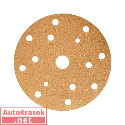Шлифовальный круг GOLD B312T 150мм на липучке, 7 отв, золотистый P40, 52603, SUNMIGHT