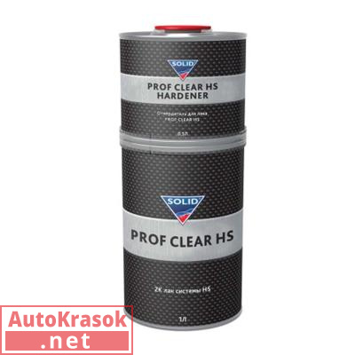 Лак акриловый PROF CLEAR HS, 1 л (отвердитель отдельно), 523.150150.1, SOLID