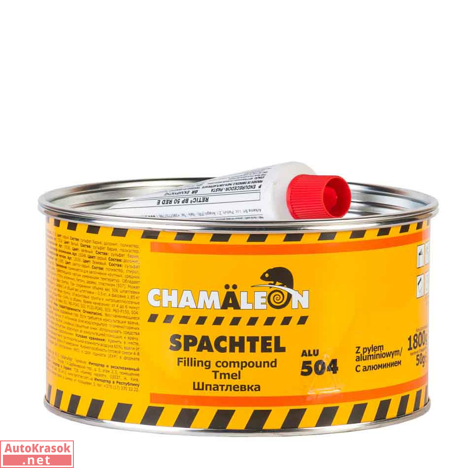 Шпатлевка 504, с алюминием, цвет серый, 1,85 кг, CHAMALEON
