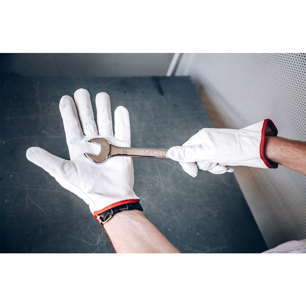Перчатки рабочие из кожи буйвола Smithcraft, цвет белый, размер XL, Jeta Safety