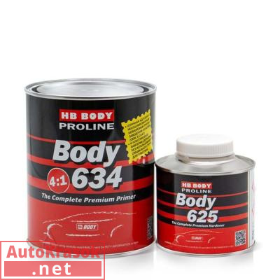 Грунт PROLINE HS 634 4+1, по пластику и мокрый по мокрому, черный, 0,8+0,2 л (комплект) 6340200001, Body HB