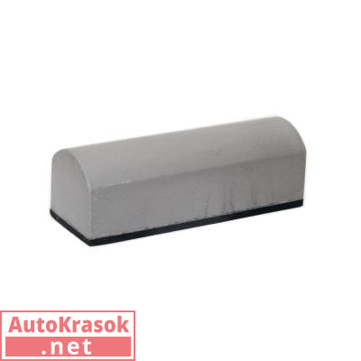 Шлифблок для бумаги, закругленный серый, 130х45 мм, 21-130, Китай/Россия