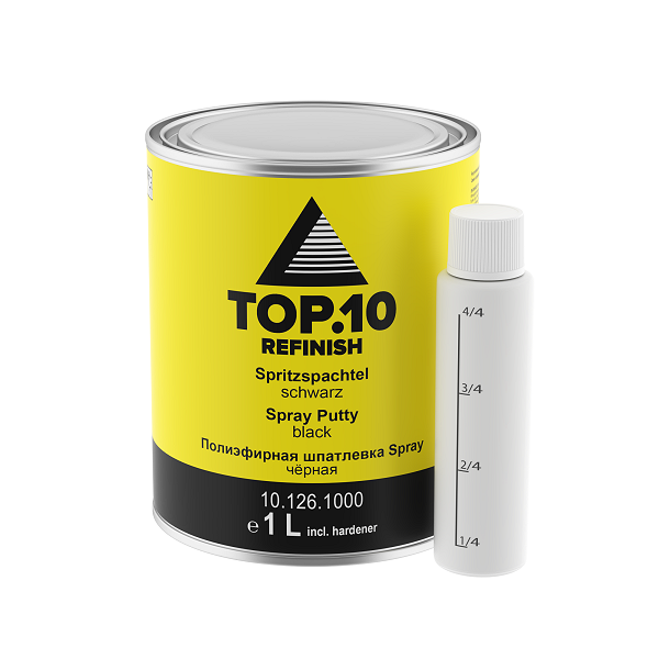 Шпатлевка ТОП10 Spray 1л, черная (с отвердителем), 10.126.1000, TOP.10