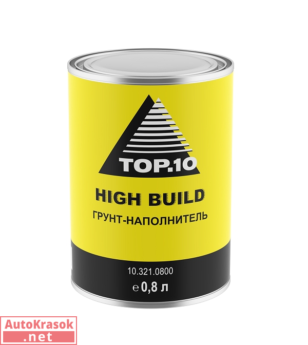 Грунт-наполнитель HIGH-BUILD 0,8л, сетло-серый, TOP.10 Грунт-наполнитель HIGH-BUILD 0,8л, сетло-серый, TOP.10
