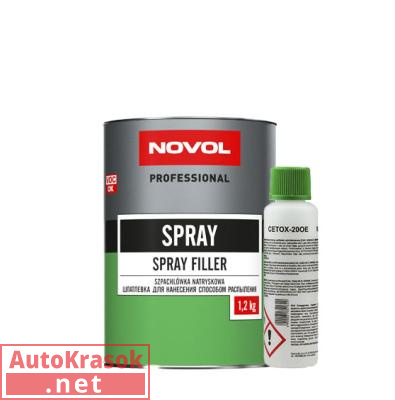 Шпатлевка для нанесения способом распыления (жидкая) Spray, 1,2 кг, 1201, Novol
