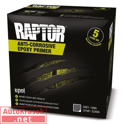 Эпоксидный антикоррозийный грунт RAPTOR, комплект 5л (4л грунт + 1л отвердитель) REP/5LK, U-POL