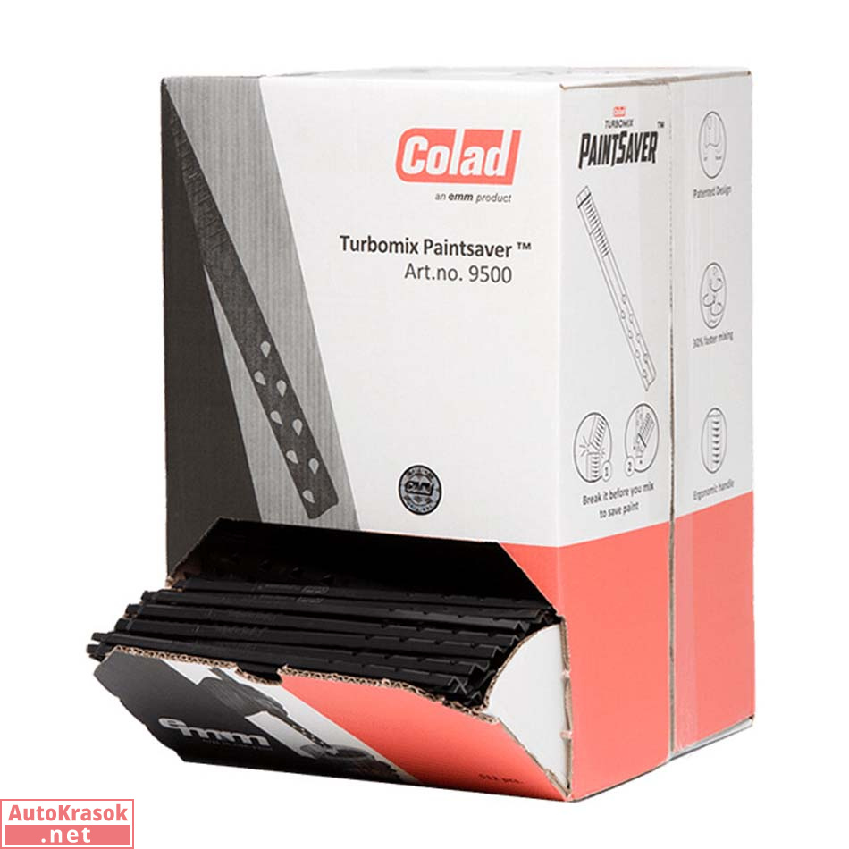 Размешиватель для красок 20*2 см, S-профиль, коробка 500 шт, Colad