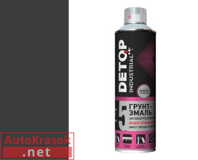 Грунт-эмаль антикоррозийная индустриальная №5, Direct Topcoat to metal, RAL 9005, Черный, аэрозоль, , DTI-A07733 DETOP