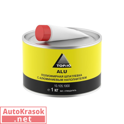 2К Шпатлевка с алюминиевым наполнителем 1кг, с отвердителем, 10.105.1000, TOP.10