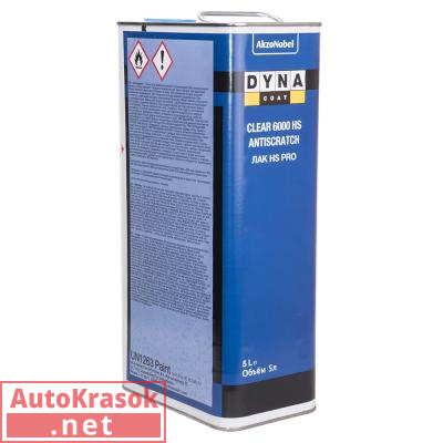 Лак Дайна Clear 6000 HS PRO Высокоглянцевый, 5 л, 541190, Dynacoat