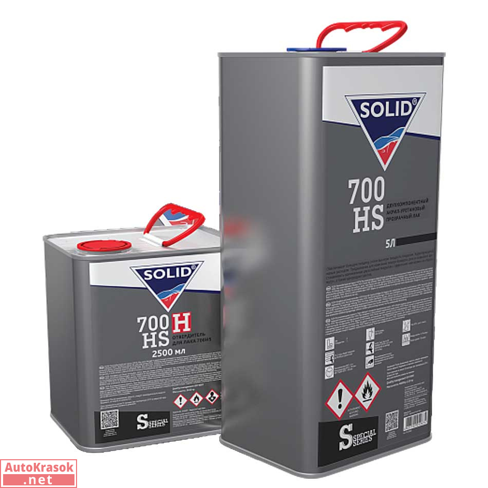 Лак акрил-уретановый SOLID 700 HS, 5+2,5 л (комплект), SOLID Лак акрил-уретановый SOLID 700 HS, 5+2,5 л (комплект), SOLID