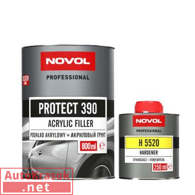 Грунт акриловый PROTECT 390, 4:1, белый (комплект), 0,8+0,2 л 90844, Novol