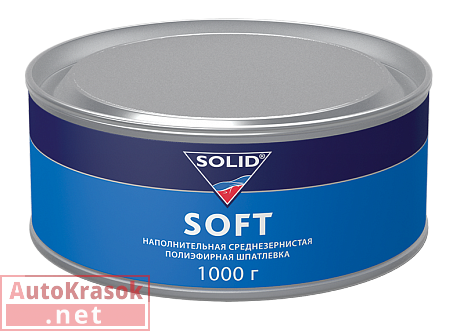 Шпатлевка наполняющая SOFT среднезернистая, бежевая, 1 кг, SOLID Шпатлевка наполняющая SOFT среднезернистая, бежевая, 1 кг, SOLID