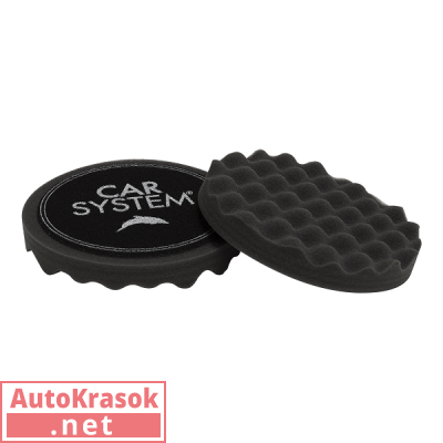 Рельефный полировальный круг Finish Waffle Foam Black AH, черный мягкий, 145 мм (1шт), 157067, CarSystem