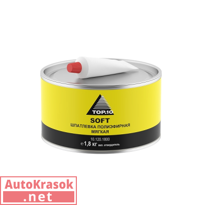 Шпатлевка полиэфирная Soft, наполняющая, желтая, 1,8 кг, 10.120.1800, TOP.10