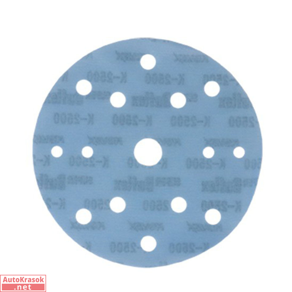 Круг шлифовальный Super Buflex Dry Blue 152 мм K2500 15 отверстий, на липучке, 1931562, Kovax