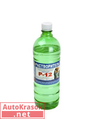 Растворитель Р-12 акриловый медленный, бутылка 1 л, ATN-S46023, Полихим