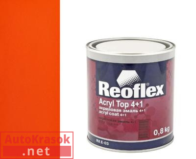 Краска акриловая эмаль 4+1 оранжевая, 0,8 кг,  REOFLEX