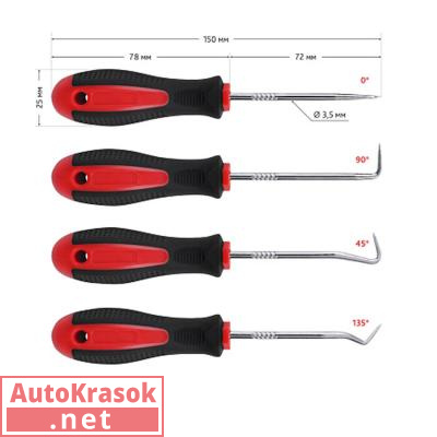 Набор крюков и шила HOOK AND AWL SET, 4 предмета, 704.404.44, SOLID