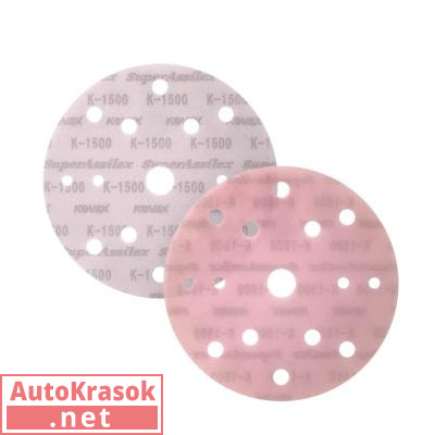 Шлифовальный круг Superassilex Peach K1500, диаметр 152 мм, 15 отверстий, 1932525, Kovax