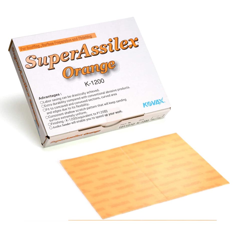 Шлифовальный лист Superassilex Orange K1200, 170*130 мм, Kovax