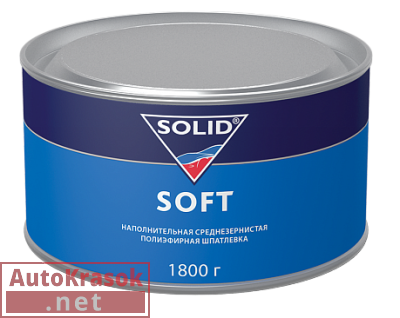 Шпатлевка наполняющая SOFT среднезернистая, бежевая, 1,8 кг, 312.1800, SOLID